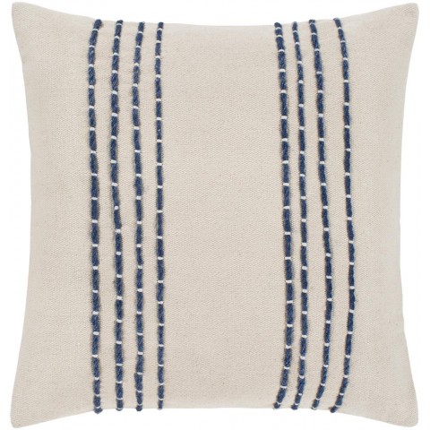 Throw Pillows| Surya Emilio 22-in x 22-in Cream 100% Cotton Indoor Decorative Pillow - PZ82917