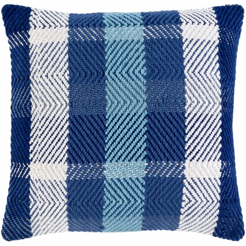Throw Pillows| Surya Jacobean 18-in x 18-in Blue 100% Cotton Indoor Decorative Cover - WY90096