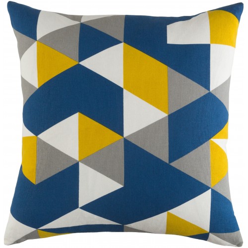 Throw Pillows| Surya Trudy 18-in x 18-in Dark Blue 100% Cotton Indoor Decorative Cover - KQ63941