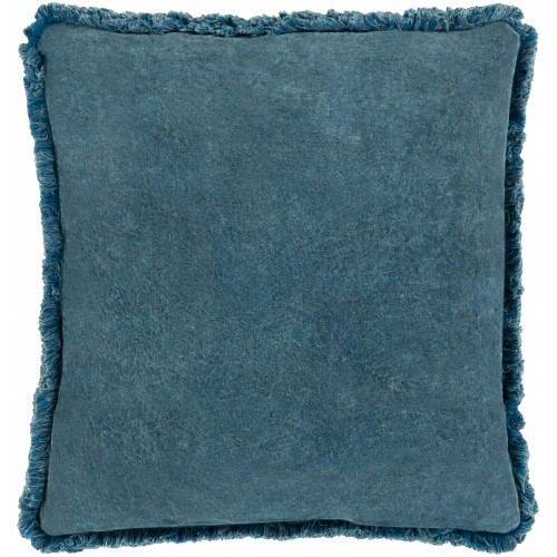 Throw Pillows| Surya Washed Cotton Velvet 20-in x 20-in Blue 100% Cotton Indoor Decorative Cover - AL00203