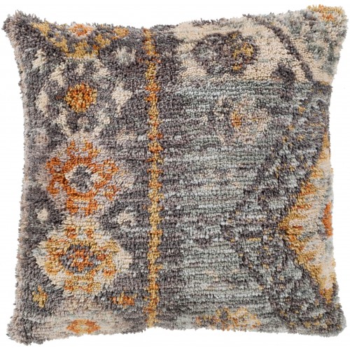 Throw Pillows| Surya Yuri 20-in x 20-in Medium Gray 100% Polyester Indoor Decorative Pillow - OU90514