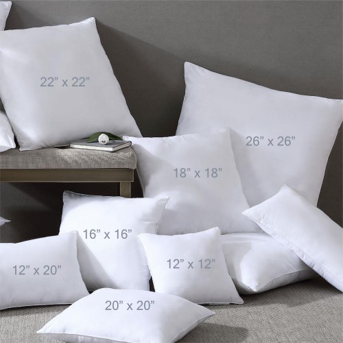 Throw Pillows| Swift Home Cotton Blend Pillow Insert 2-Pack 12-in x 12-in White 6D Polyester Fiber Filling Indoor Decorative Insert - LW37333