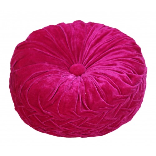 Throw Pillows| Timberbrook Taylor 12-in x 12-in Fuschia Velvet Round Indoor Decorative Pillow - DY08393