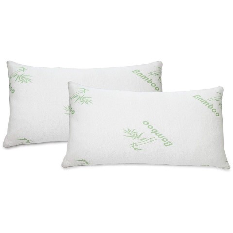 Bed Pillows| J&V TEXTILES Ultra-Luxury Bamboo Memory Foam Pillow King Size (Set Of Two) - UL98663