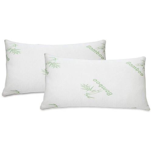 Bed Pillows| J&V TEXTILES Ultra-Luxury Bamboo Memory Foam Pillow King Size (Set Of Two) - UL98663