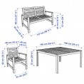 ÄPPLARÖ Table,6 armchairs+bench
