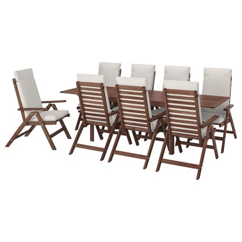 ÄPPLARÖ Table+8 reclining chairs