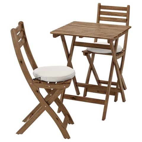 ASKHOLMEN Table and 2 folding chairs