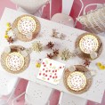 53PCS Happy Cherry Party Tableware Supplies Set Including Disposable Plates Cups Napkins Straws Tablecloth Serves 8 Guests for Birthday Baby Shower Decorations