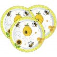 7inch Bumble Bee Party Plates 24pcs Disposable Round Paper Plates for Bee Baby Shower Bumble Bee Birthday Decorations Honey Bee Gender Reveal Party Spring Summer Wedding Picnic Supply