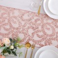 B-COOL 12x72 Inch Rose Gold Vine Table Runner 4 Pack Sequin Table Decorations Rose Gold Party Rectangle Decorations