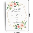 Bliss Collections All Occasion Invitations with Envelopes Geometric Floral Cards for Your Wedding Reception Bridal or Baby Shower Engagement and Birthday Party 5"x7" 25 Invitations and Envelopes
