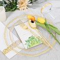 BZGWECD 85 Pieces of Disposable Party Tableware Transparent Golden Plastic Tray Set for Wedding Party Holiday Event Decoration Color : Gold Edge 85pcs