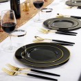 BZGWECD Disposable Party Tableware Plastic Plate Silverware Set Suitable for 10 Guests Birthday Wedding Party Tableware Supplies Color : Black 50pcs