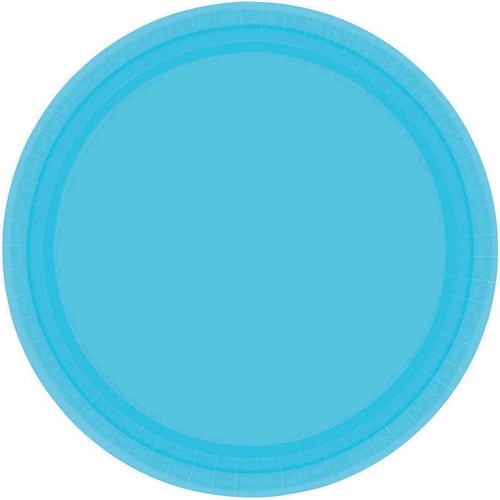 Caribbean Blue Party Round Paper Plates 8 Ct. | Party Tableware