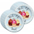 Cupcake Party Supplies Dessert Party Supplies Sweet Party Supplies Birthday for Girl – 1st Birthday Cupcake Baby Shower Party | Tableware Set Includes Plates Napkins and Cups | Kit for 16