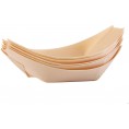Decoration for All Occasions 200 Light Brown 4" Natural Wood Disposable Boats Dessert Plates Party Tableware DFAO-1-Z6371