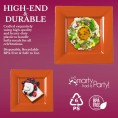 Disposable Plastic Dinnerware Wedding Value Set for 60 Guests Fancy Square Burnt Orange Dinner Plates Dessert Plates Silver Cutlery Set & Cups For Thanksgiving Birthday Party & Other Occasions