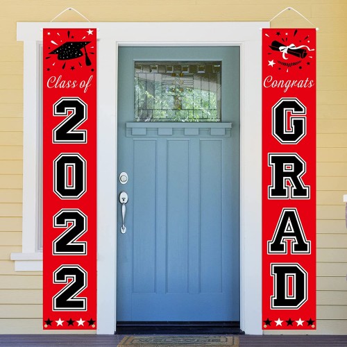 Graduation Party Decorations 2022 Red and Black Class of 2022 Graduation Banner for Party Supplies 2022 Graduation Decorations for Any Schools or Grades