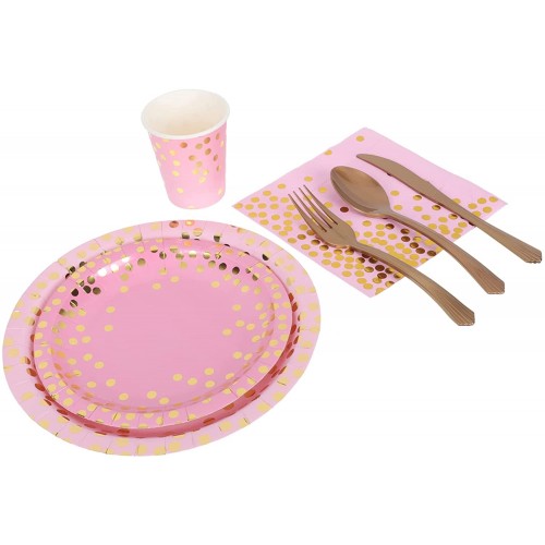 Hemoton 1 Set Disposable Party Tableware Party Paper Plate Cups Dinnerware Set