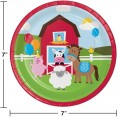 Kids Farm Animals Themed Birthday Party Tableware and Decorations Bundle | Includes Disposable Paper Plates Napkins Hanging Cutouts Banner and Table Cover for 24 Guests 85 PCS