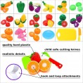 Kitchen Toys Fun Cutting Food Fruits Vegetables Toys Pretend Food Playset for Children Girls Boys Educational Early Age Basic Skills Development 41pcs