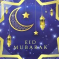 KYMY 64 pcs Eid Mubarak Table Decorations,Ramadan Muslim Paper Tableware Set,Islamic Party Supplies with Disposable Mubarak Plates,Napkins,Cups for Eid Mubarak,Haji Holiday Decorations Dk.Purple