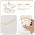 LUOZZY Eid Ramadan Plates Disposable Paper Cups Napkin Set Mubarak Tableware Eid Party Supplies