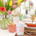 Luxshiny 24pcs Disposable Paper Plates and Cups Set Easter Dinnerware Set Party Supplies Tableware Set