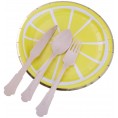 Newmind Pack of 8 Lemon Disposable Cake Dish Paper Plates Home BBQ Party Tableware 9 Inch