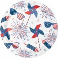 Patriotic 4th of July Fireworks Disposable Dinnerware Bundle | Party Tableware Banquet Platters Dinner & Dessert Plates Luncheon & Beverage Napkins for 16 Guests 80 Pieces