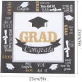 PRETYZOOM 68Pcs 2021 Graduation Party Tableware Set Black White Disposable Paper Plates Paper Cups Class of 2021 Graduation Party Supplies