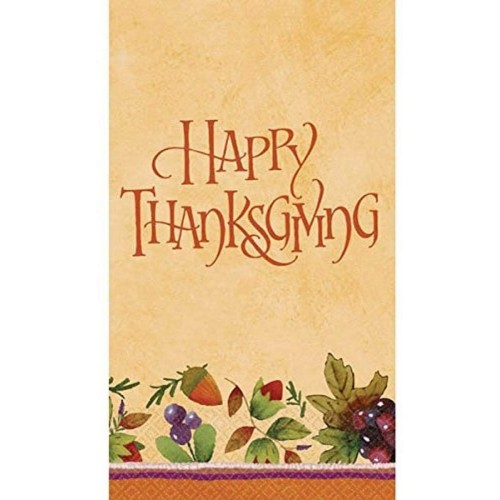 Thanksgiving Medley Gold Paper Guest Towels 16 Ct. | Party Tableware