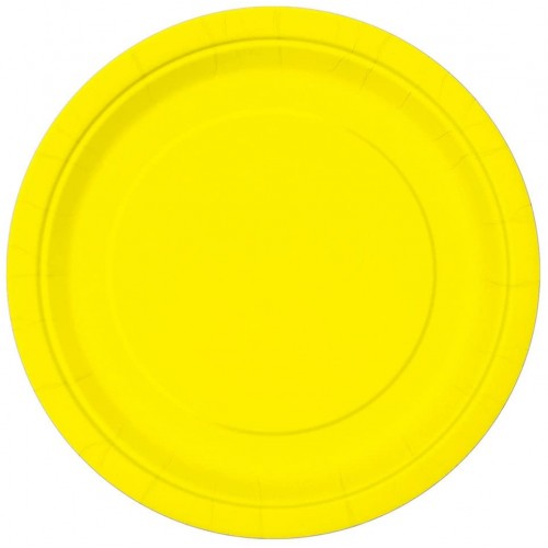 Unique 99155 Unique party tableware Neon Yellow Dinner Plates 16ct 9"