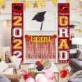 V-Opitos 2022 Graduation Banner Decorations Class of 2022 Congrats Grad Porch Signs for Door Decor Red & Gold College High School Graduations Party Decorations
