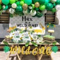 Wild One Boys Birthday Party Supplies Decorations Tableware Set Jungle Theme ake Plates,Napkins,Tablecloth for Kids Birthday Party Baby Showers