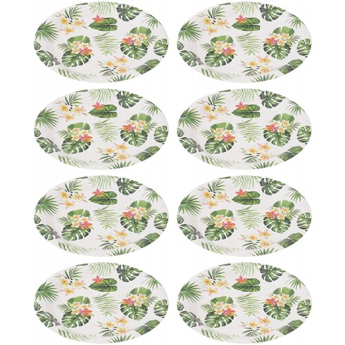 XMcKJ 8PCS Monstera Disposable Cake Plates Green Leaf Printed Square Paper Plates Dinner Tableware Party Supplies for Hawaii Party Birthday Wedding 7 Inches Color : Picture 1 Size : Size 1