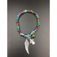 12 Pcs Angel Wing Cross Rainbow Bracelet Favor With Organza Bags for Boy and Girl Baptism Favor Christening Favor Bautizo Recuerdos