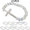 12 PCS Baptism Crystal Bead Bracelet Party Favor First Communion Gift Recuerdos de Bautizo Christening Favor