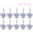 20 Pack Baby Shower Return Gifts for Guests Pink Baby Elephant Keychains + Thank You Kraft Tags for Elephant Theme Party Favors Baby Shower Favors for Girls Birthday Party Supplies