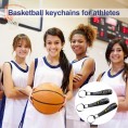 24 Pieces Basketball Wristlet Keychain Basketball Keychains with Motivational Quotes Silicone Wrist Keychains Sports Keyrings Gifts for Team Members Basketball Theme Party Favors