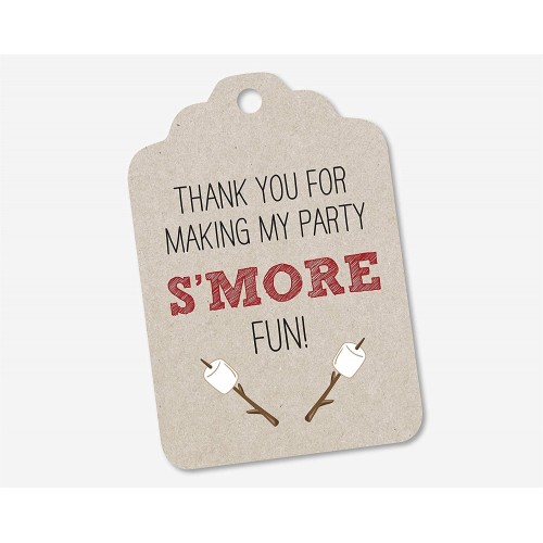 24 Thanks for Making My Party S'More Fun Birthday Party Favors Baby Shower Favor Tags Bridal Shower Tags ST-438-1-KR