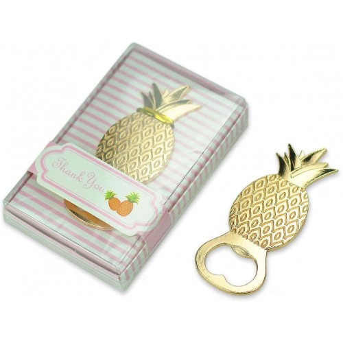 30 PCS Bottle Openers Wedding Favors Decorations Gold Pineapple Gift Box Party Supplies