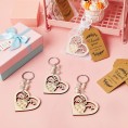 36 Pcs Sweet 15 Wood Design Keychain Quinceañera Recuerdos Favors for Girl Recuerdos De 15 Quinceañera Wooden Heart Quince Keychain Quinceanera Party Favors with Organza Bags and Thank You Tags