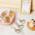 36 Pcs Sweet 15 Wood Design Keychain Quinceañera Recuerdos Favors for Girl Recuerdos De 15 Quinceañera Wooden Heart Quince Keychain Quinceanera Party Favors with Organza Bags and Thank You Tags