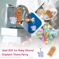 40 Set Baby Shower Return Favors for Guest Blue Elephant Keychains White Organza Bags Thank You Kraft Tags Baby Shower Favors for Boys for Elephant Theme Party Favors Boy Baby Shower Supplies