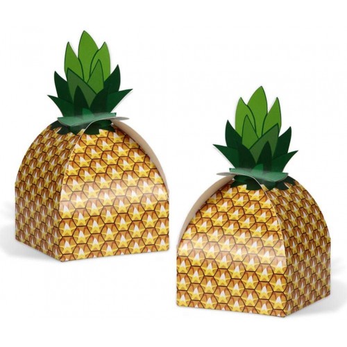 50pcs Pineapple Favor Boxes 3D Large Pineapple Party Favors Bags for Hawaiian Luau Pineapple Theme Party Decorations Summer Tropical Party Supplies