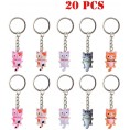 60 Pcs Cat Keychains Party Favors Cat Keychains Thank You Kraft Tags Organza Bags for Cat Theme Party Favors Baby Shower Favors Baby Shower Party Goodie Bag Decor for Birthday Party