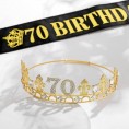 70th Birthday Crown and Birthday King Sash,70th Birthday Gifts for Men,Birthday Gift Idea for Him Husband Father Brother Friends Party Favors.70th Birthday Decorations