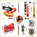 98Pcs Dirt Bike Party Supplies Kit Dirt Bike Party Favors Cars All-in-One Pack Party Supplies Include Mini Motorcycle Dirt Bike Stickers Keychain Wristband Badge for Kids Birthday Party